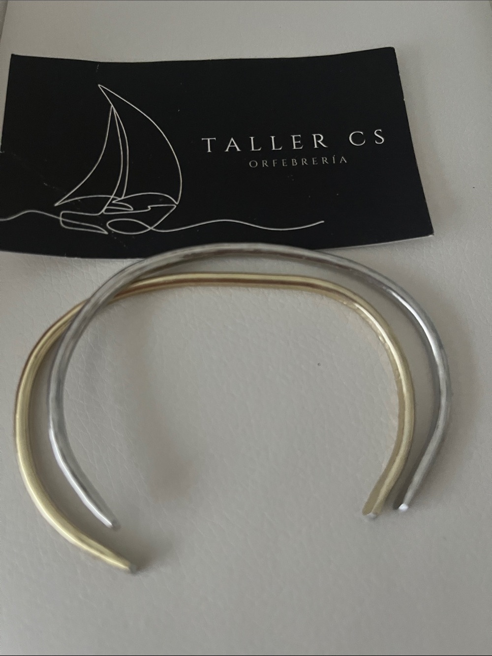 Two-Tone Open Cuff Bracelet — Gold and Silver